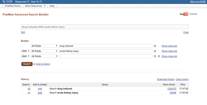 Searching for abstracts in pubmed